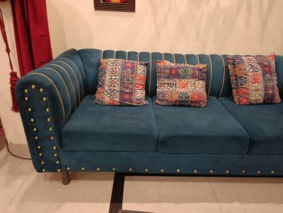 zink colour sofa set 5 seater for sale 40000 bahria tow