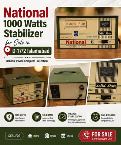 National Stabilizer 1000 watts best for FRIDGE & DEEP FREEZER (D-17)