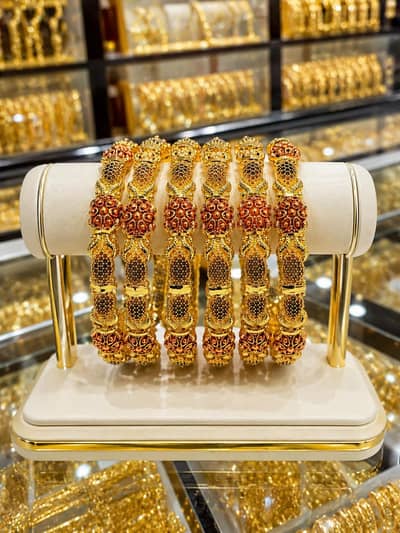  Elegant Artificial Gold Bangles Set 