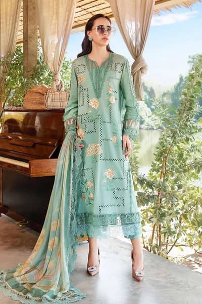 Premium 90/88 Digital Printed Lawn 3-Pc with Dora Voile Dupatta