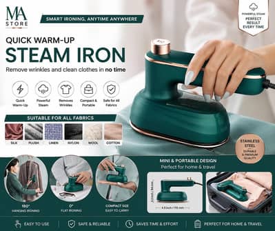 Portable Handheld Steam Iron – Quick Warm-Up Clothes Steamer