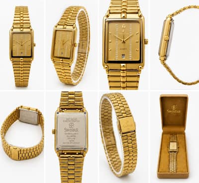 Luxury SWISTAR Swiss Quartz Gold Watch for Sale