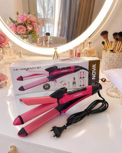 NOVA 2-in-1 Hair Straightener & Curler