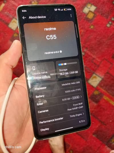 Realme C55 8 256 c. p. i. d 10/9 condition