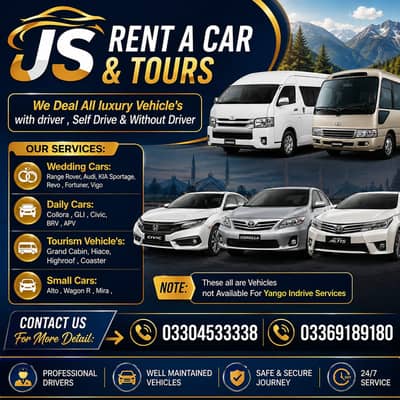 Rent a car Rawalpindi , BRV , V8 , Corolla , Civic, Prado, Revo, Jeep