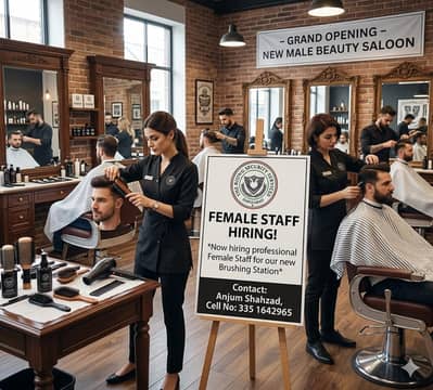 Need Female staff for gents saloon