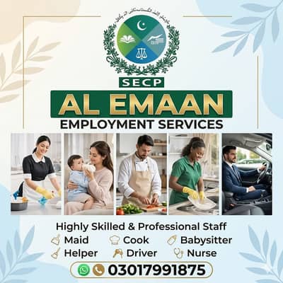 Maids / House Maids / cook / House chef / Baby Sitter maid available