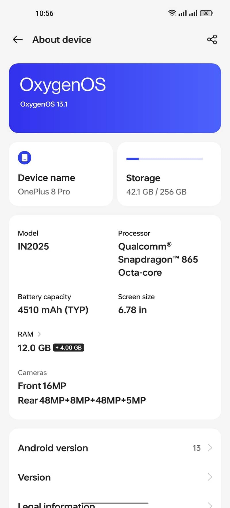 One Plus 8 Pro 8