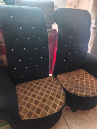 2 Luxury Velvet Dining Chairs | High Back | Crystal Button Tufted |