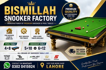 Snooker Table for Sale | 5x10 & 6x12 |Pool Table & Billiards /Clubs