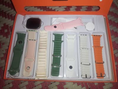 Ultra 2 Bluetooth Smart Watch with 8 straps+Box+Cable  10/10 Condition