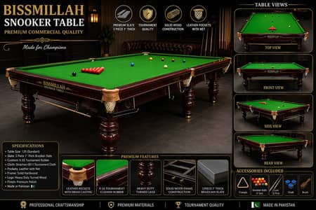 Commercial Snooker Tables for Clubs & Home Use |Factory Direct Sale