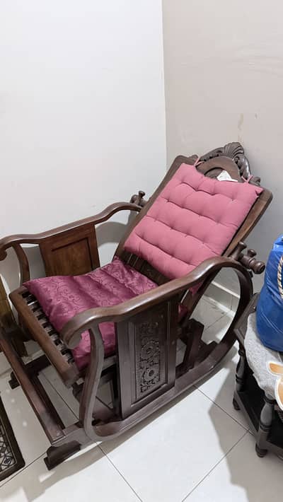 Premium Walnut Wood Rocking/ Recline Chair | Like New | Heavy Duty