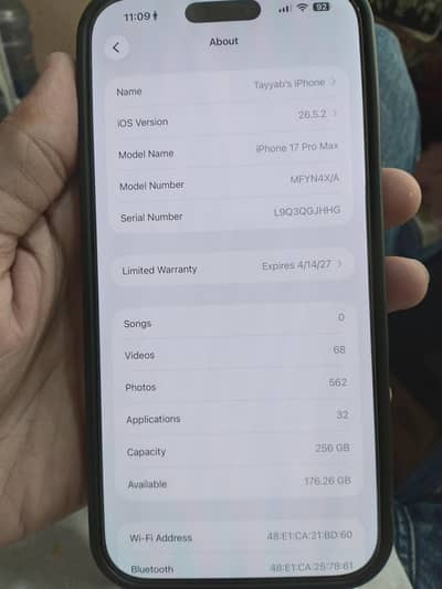 iphone 17 pro max 256GB PTA Approved