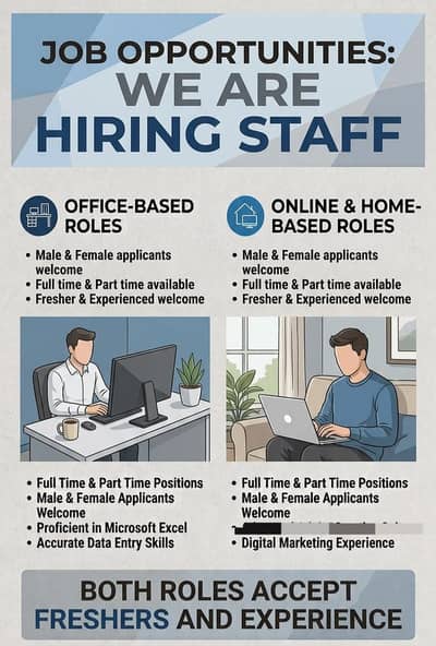 Apply now for online or office work