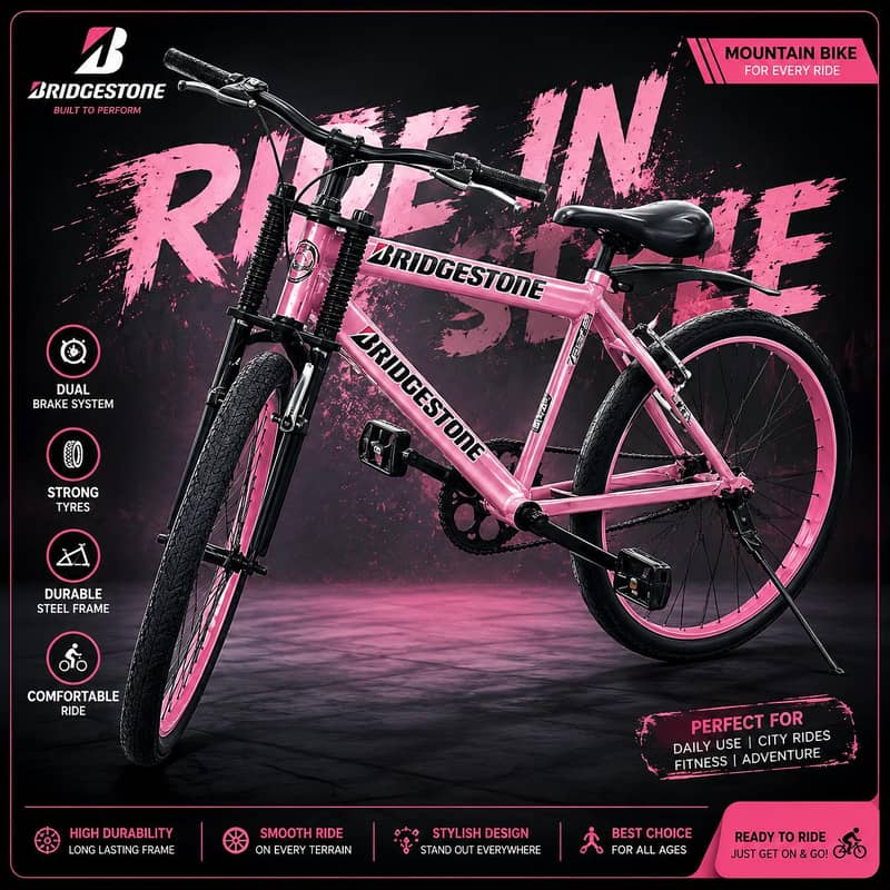 Bridgestone پنک سائیکل برائے فروخت – اچھی حالت 3