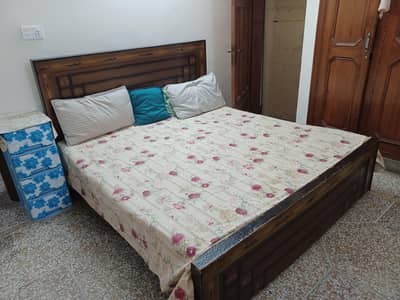 King size bed and Mattress along with kids cycle