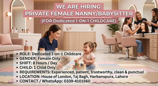 Private Female Nanny (1-on-1 Childcare)