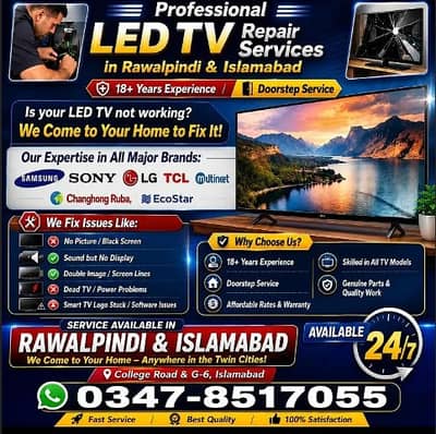 Specialist LCD / LED Repairing Services – Home Service Available