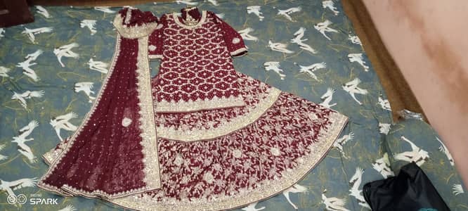Bridal Lehenga Maroon – Heavy Work – Only 1 Time Used”