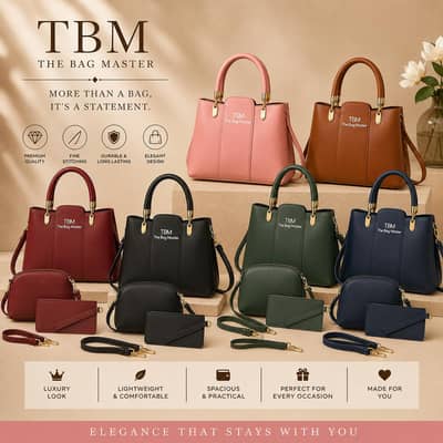 3 Pcs Women’s Hand Bag Set | Stylish Ladies Shoulder Bags