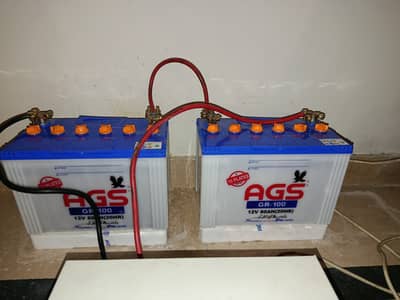 AGS GR-100 12V 80Ah Batteries (Pair) | Excellent Condition | Genuine