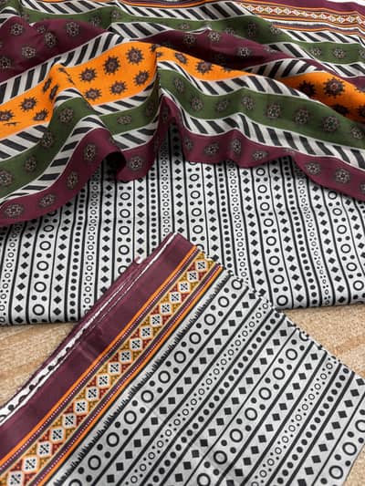 Lawn 3 Piece Allover With Same Printed Trouser