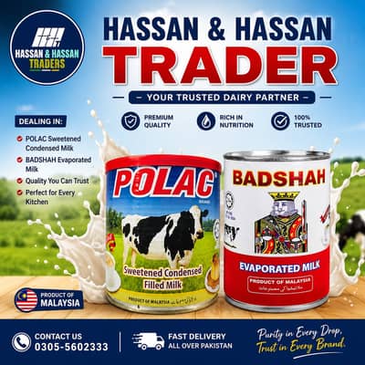 POLAC Condensed Milk | Badshah Evaporated Milk | premium-quality