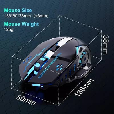 T2 RGB Wireless Mouse for PC & Laptop 2.4GHz Rechargeable