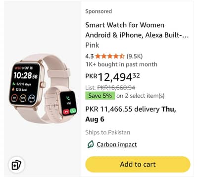 "VeryFit" Smart Watch Pink for Female