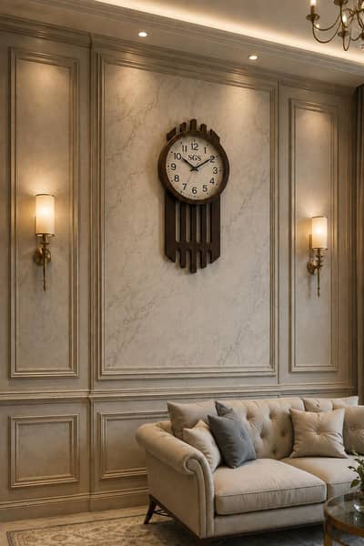 SGS Antique Asthetic Design Walnut Wood Slat wall clock