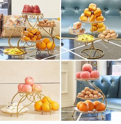 Luxury Golden Iron Fruit Basket / Serving Plate  