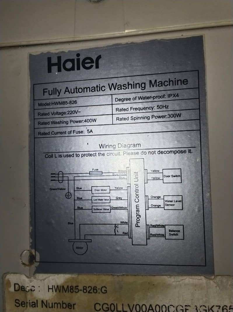 Fully Automatic Haier washing machine 3