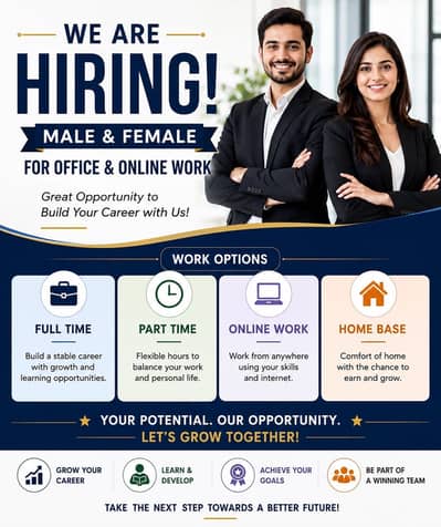 WE ARE HIRING MALE AND FEMALES STAFF FOR ONLINE WORK