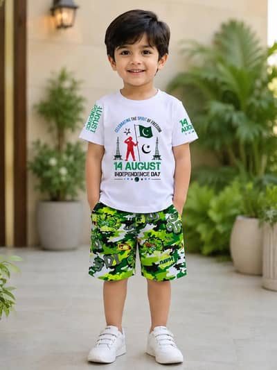  Cute Boys 2 Pcs Cotton Lawn Summer Outfit 