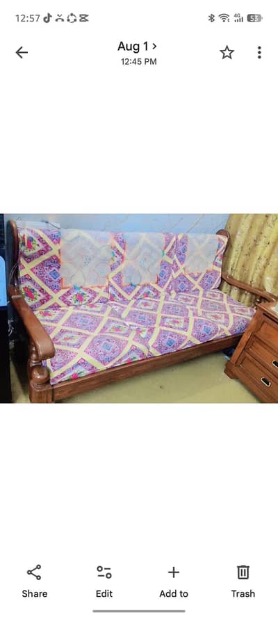 Wooden sofa full set with table