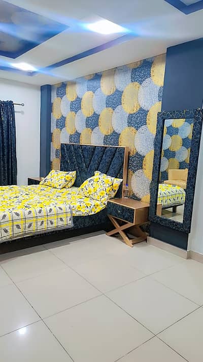 Par Day and short Time One and Two BeD Room appaertment Available Bahria Town Phase 4 and 6 Empire Heights 2 family apartment any time available