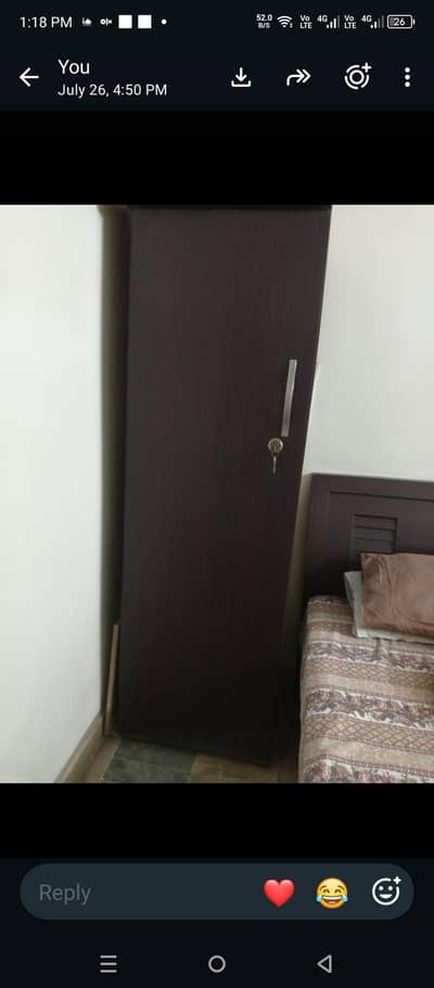 King size bed , three doors cupboard, dressing table