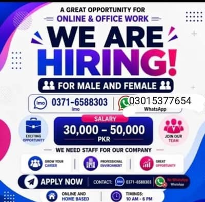 Online Jobs/ Full-Time / Part-Time jobs available / website Work