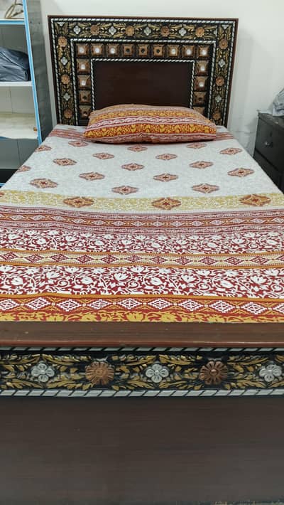 single bed with mattress