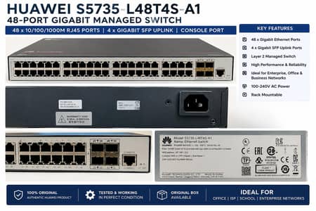 Huawei S5735-L48T4S-A1 48-Port Gigabit Managed Switch | 4 SFP Uplink