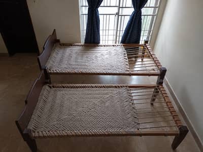 2 Wooden Charpais (Palang) – Strong & Durable | Good Condition