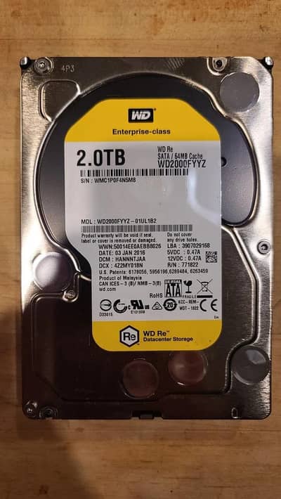 WD Gold 2TB Hard Drive Hard Disk