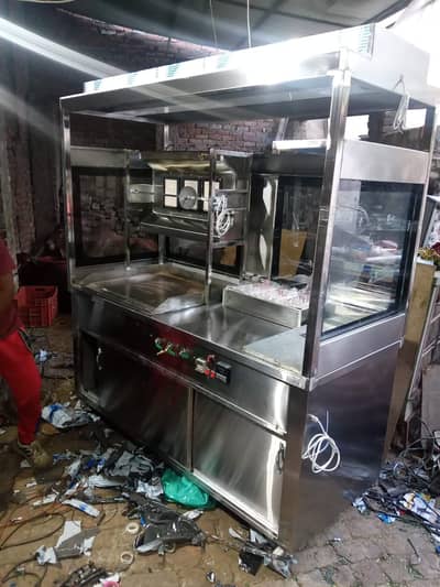 6x30 Shawarma with Fryer & Hot plate 22 Gauge Non -Magnetic.