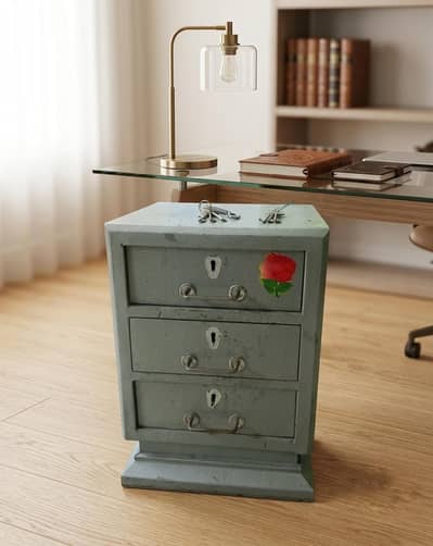 Locker / Drawers ​شاندار، نئی حالت3 درازوں والا لوہے کا سیف / کیش باکس