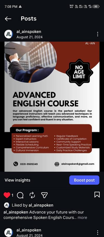 International Spoken English Course/ Foreign Qualified Female Teacher