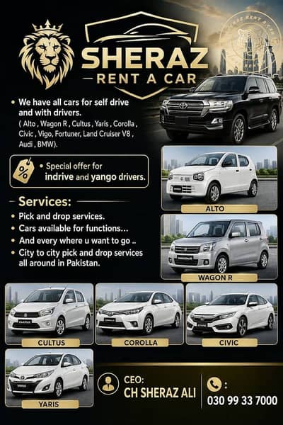 SHERAZ RENT A CAR 03099337000