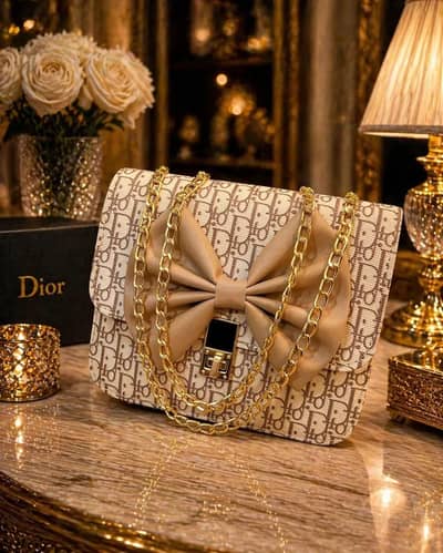 Beige Leather Chain Crossbody Bag for Girls| Bag for Women