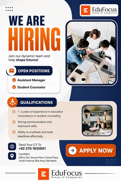 Study Abroad consultant/ GED Teachers Required