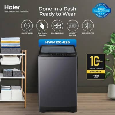 haier color grey 12kg model HWM 120-826s6 fully automatic  top lloadin